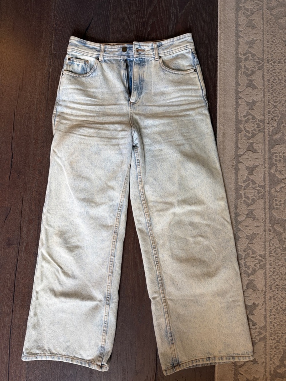 Sezane Light Blue Relaxed Wide-Leg Jeans